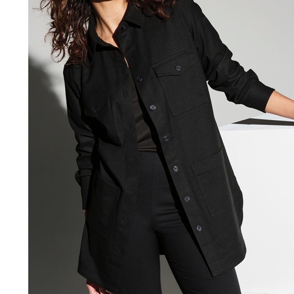Mercer+Mettle twill over shirt.  BLACK